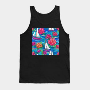 Sailing boats pattern Tank Top